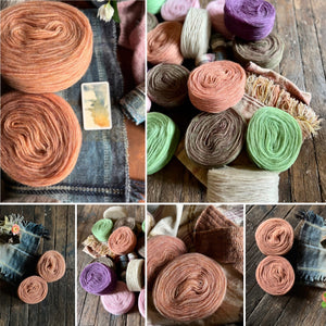Nutiden - APRIKOS ( DARK apricot) Birthday blend 2024 - (unspun yarn - ospunnet garn) - Swedish wool